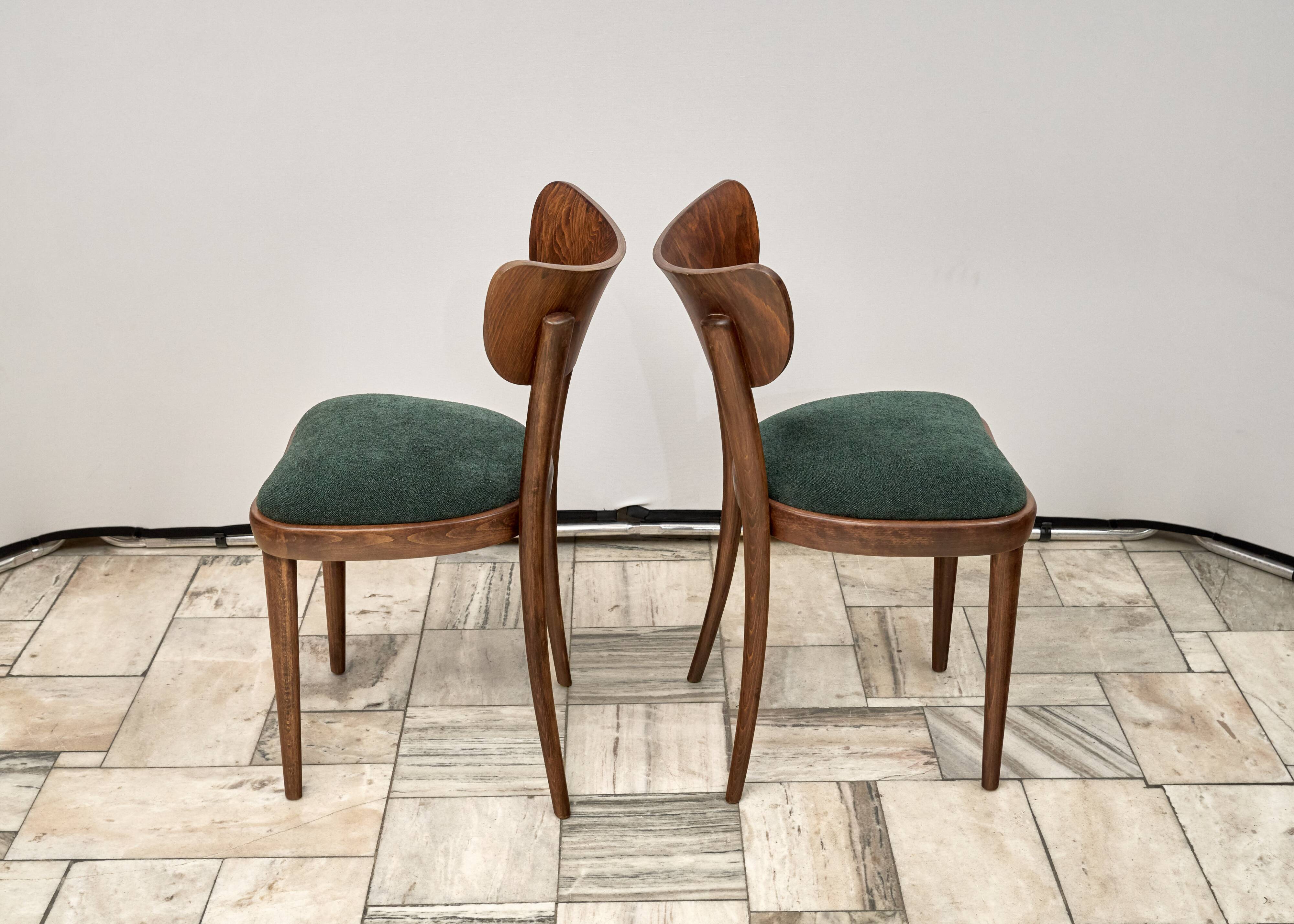Set of 4 Thonet Chairs, 1950s, Czechoslovakia