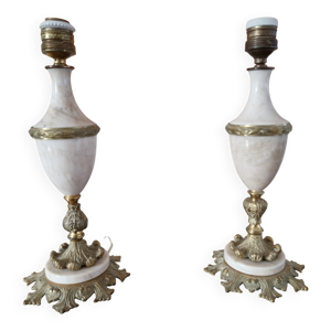 Paire lampes table - blanc