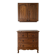 Set of chest of drawers and tall antique furniture in dark oak.