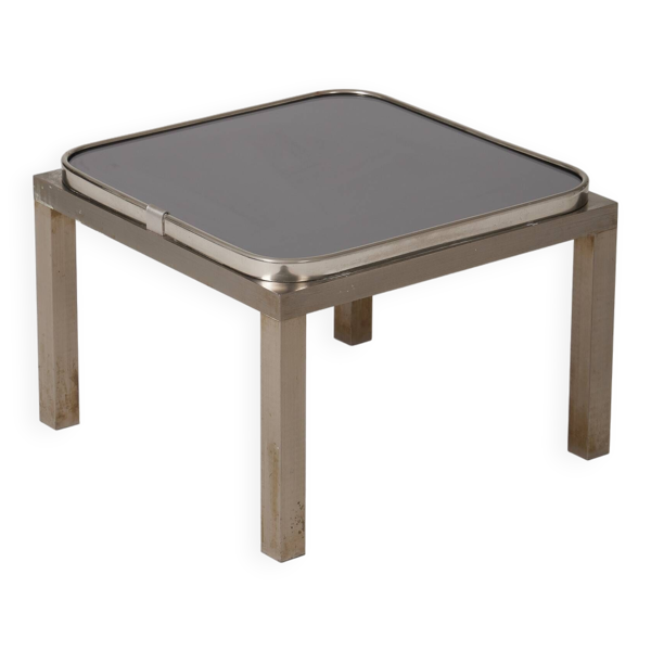 Table d'appoint en verre et métal