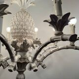 Large Hollywood Regency pineapple chandelier, 1980s