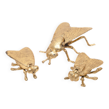 Set de 3 cendriers dorés
