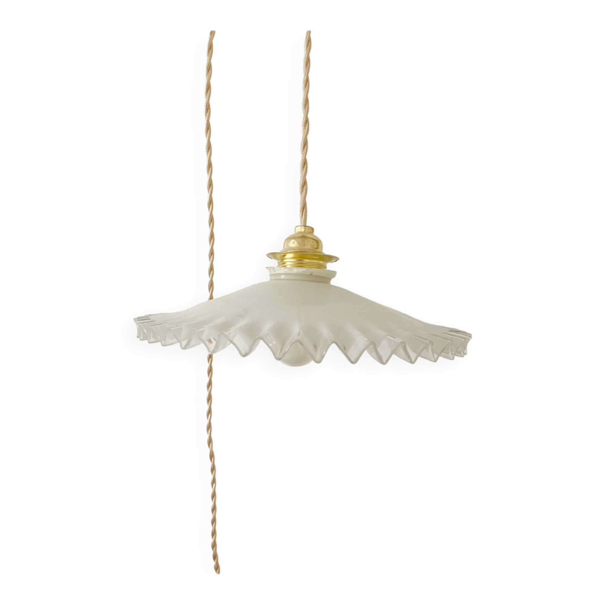 Opaline pendant lamp