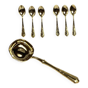 Set cuillères à dessert et louche de service 