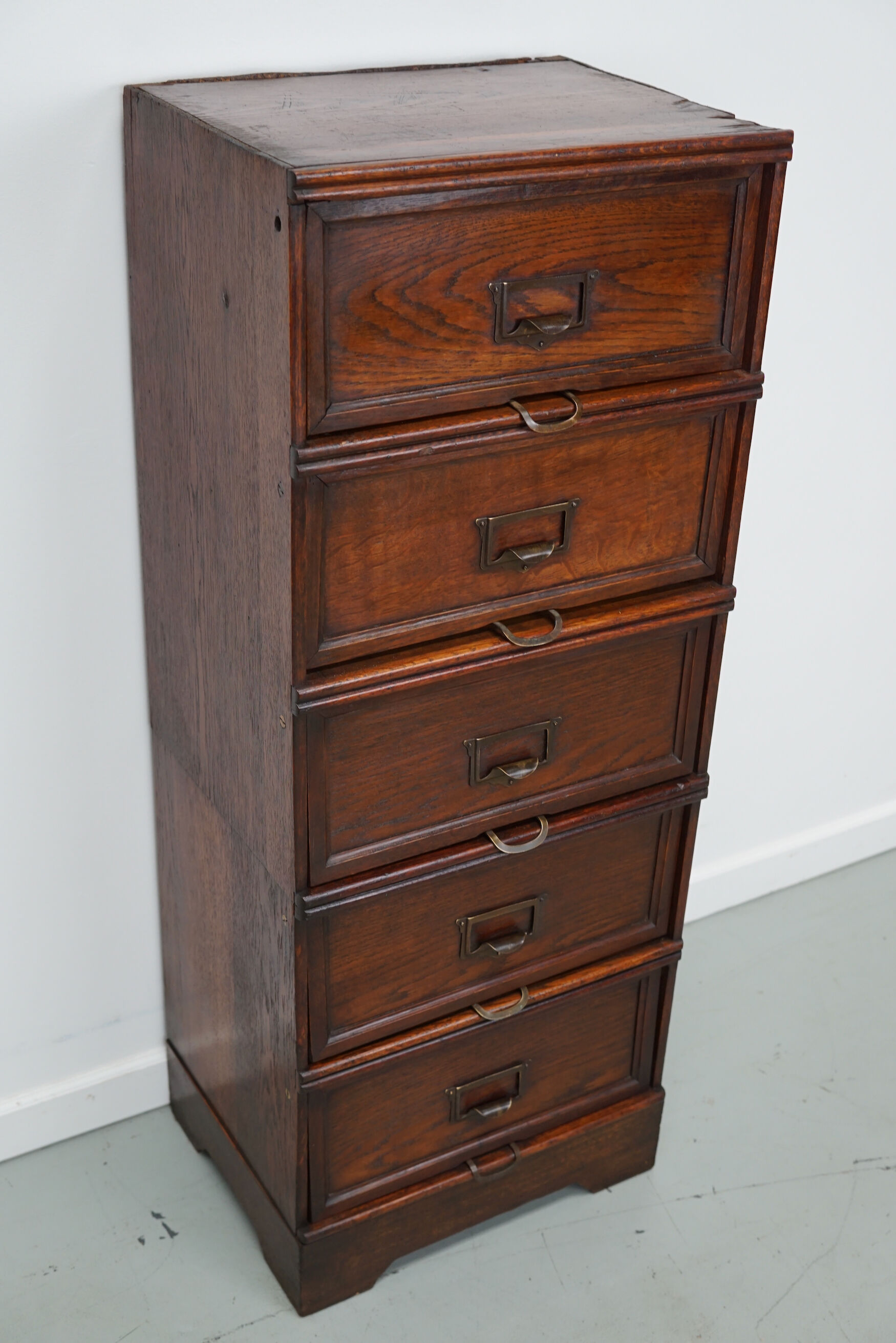 Belgian oak apothecary / filing cabinet folding doors, 1920/30s