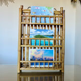 Wall mail holder bamboo mail storage 50s