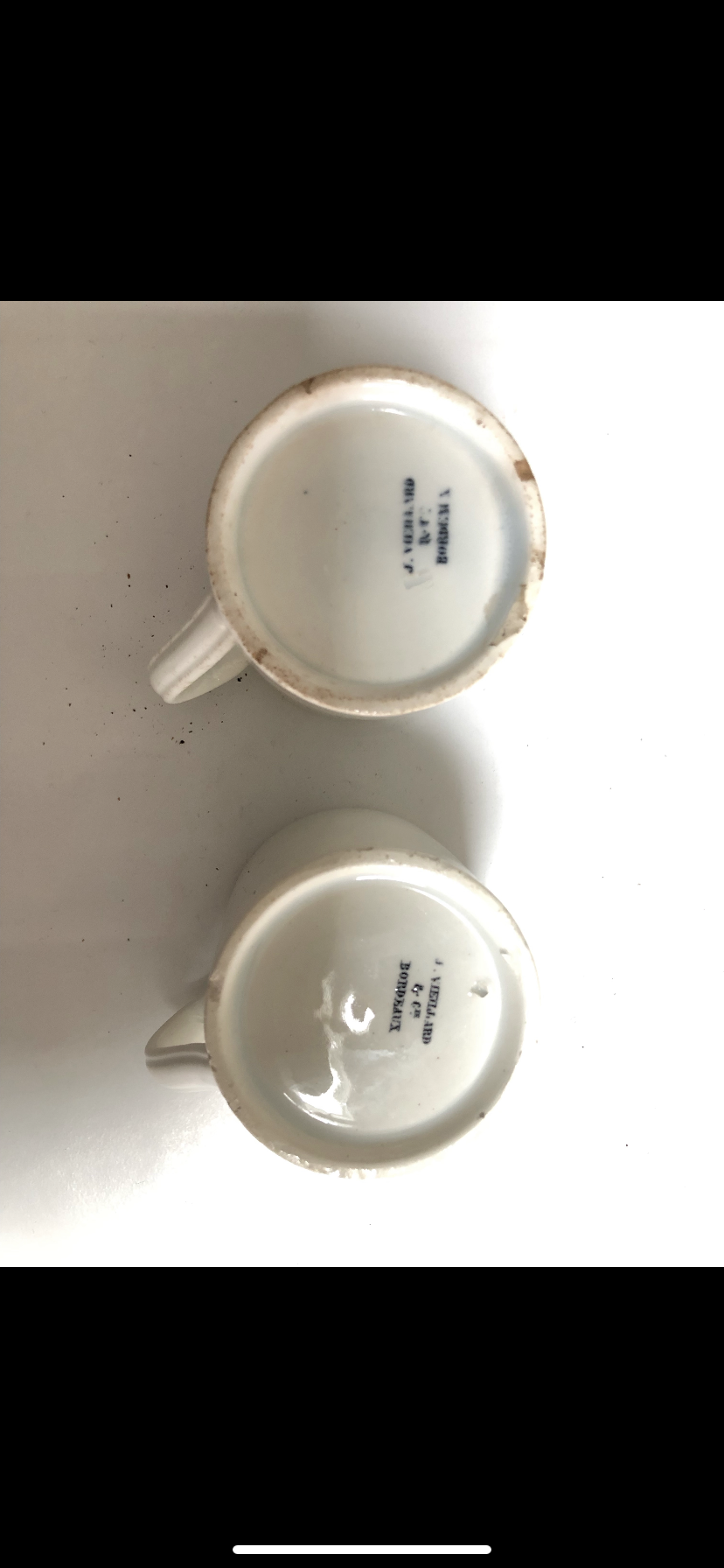 2 cups Jules Vieillard Bordeaux earthenware