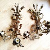 Pair of bronze and gilded metal wall sconces in the Louis XVI style.