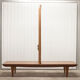 Scandinavian wardrobe 1960 teak 4 doors, 3 drawers, 2keys