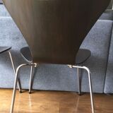 Series of 4 chairs 3107 by Arne Jacobsen edition Fritz Hansen