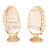 Pair of rattan armchairs