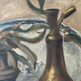 C.1920 french still life of fruit oil painting