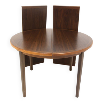 Scandinavian walnut dining table, Sweden, 1960s