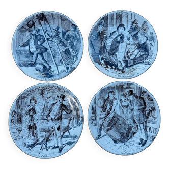 4 assiettes parlante "la rue"