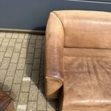 3-seater De Sede sofa in 5mm NECK Buffalo leather, Cognac color