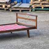 Single bed, Scandinavian teak daybed with compass feet, 1960s