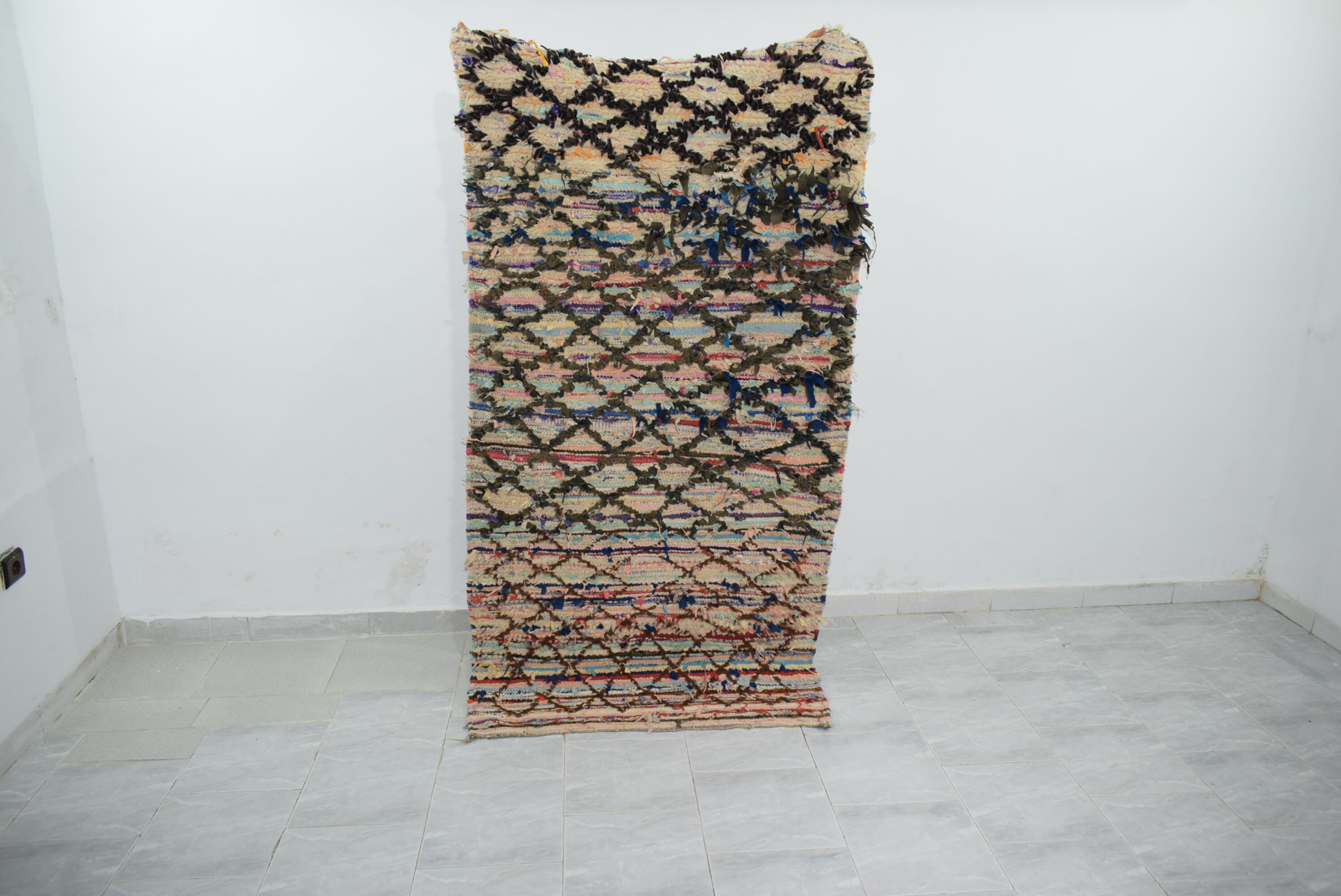 Tapis berbère boucharouite vintage 190x90 cm