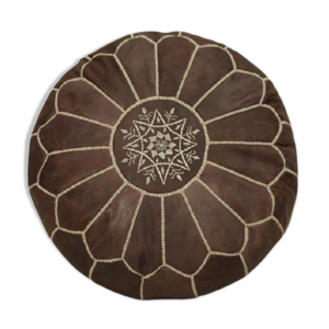 Pouf marocain en cuir