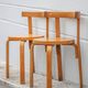 Set of 2 Alvar aalto bentwood chairs model 68, Artek Finland