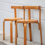 Set of 2 Alvar aalto bentwood chairs model 68, Artek Finland
