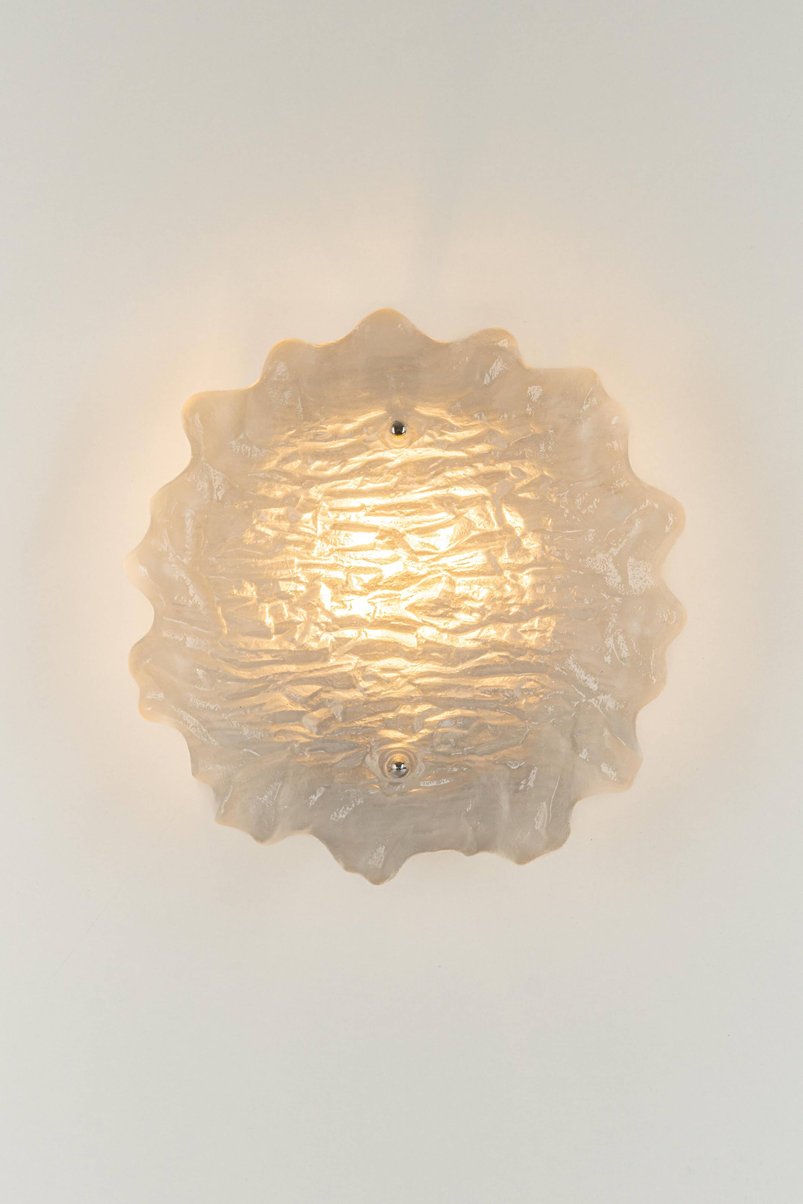 Exclusive Murano glass Sputnik wall sconces by Peill & Putzler, Germany.