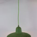 Two lamps/ pendant lamps in recycled cardboard, pink and green, seletti