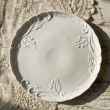 Vintage/antique large pie dish fine white Limoges porcelain.