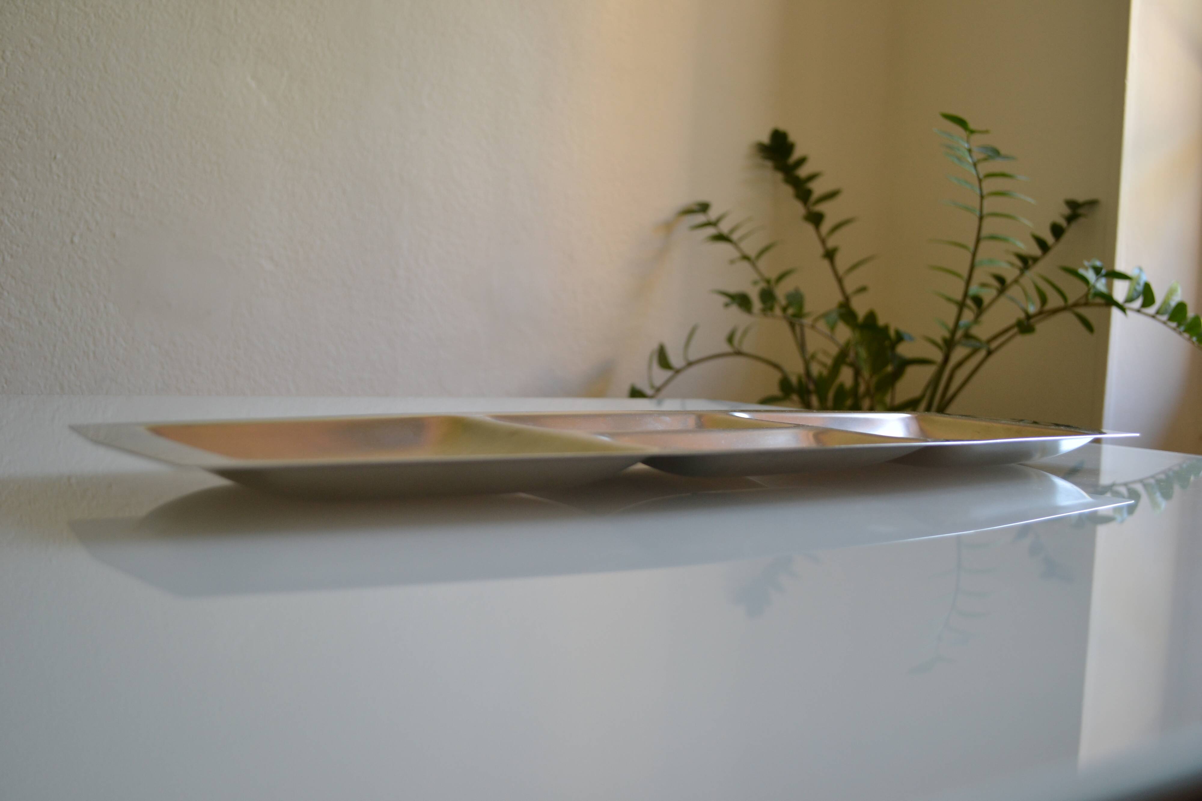 Chichester plate England in brushed stainless steel 1970s