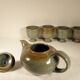 Enamelled stoneware tea set