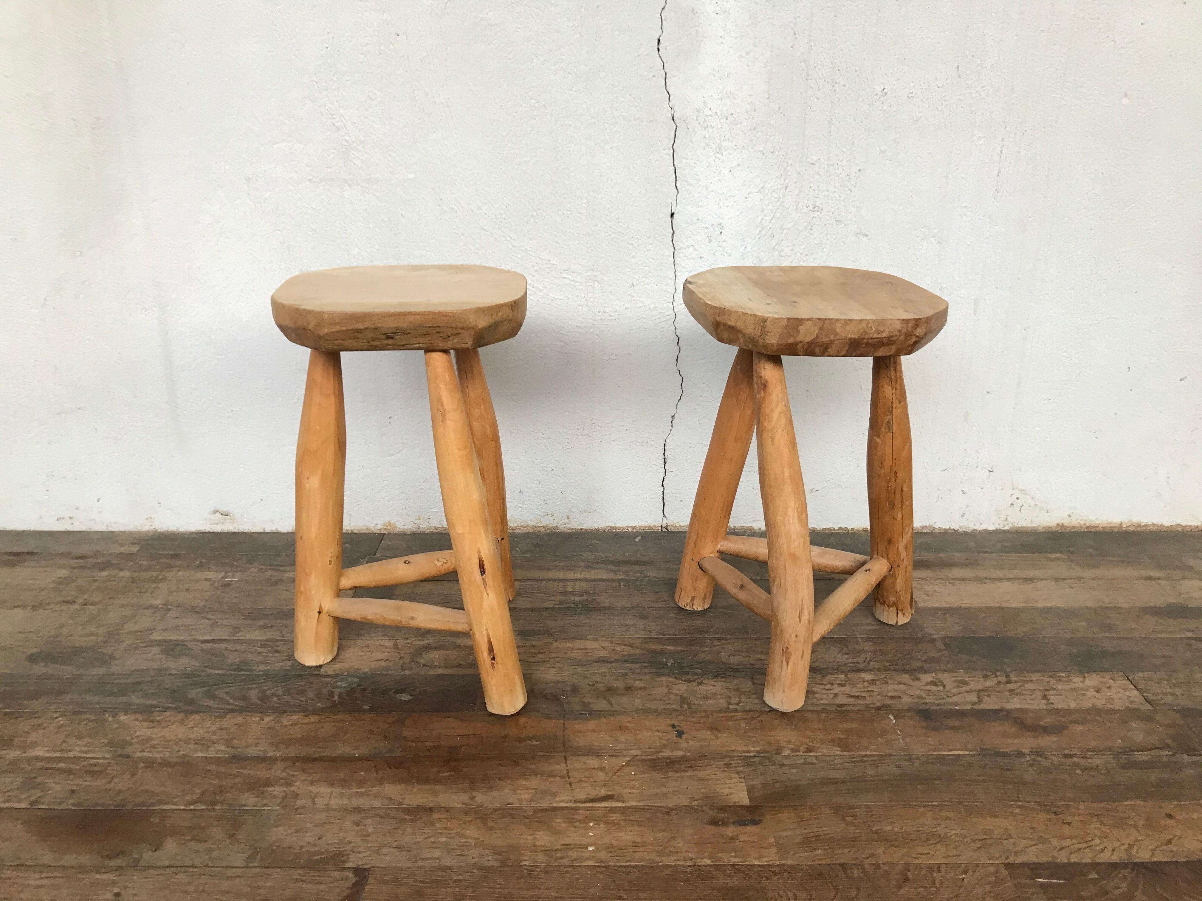 Pair of harness stools from the 1950s 1960s rustic vintage design