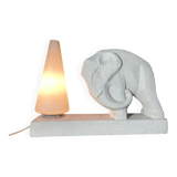 Art Deco Cubist Lamp – Primavera Workshop, Spring. Vintage Design with Elephant