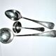 RENEKA Lot of 3 sauce spoons and ladle with crossed ribbon metal bows in silver plate