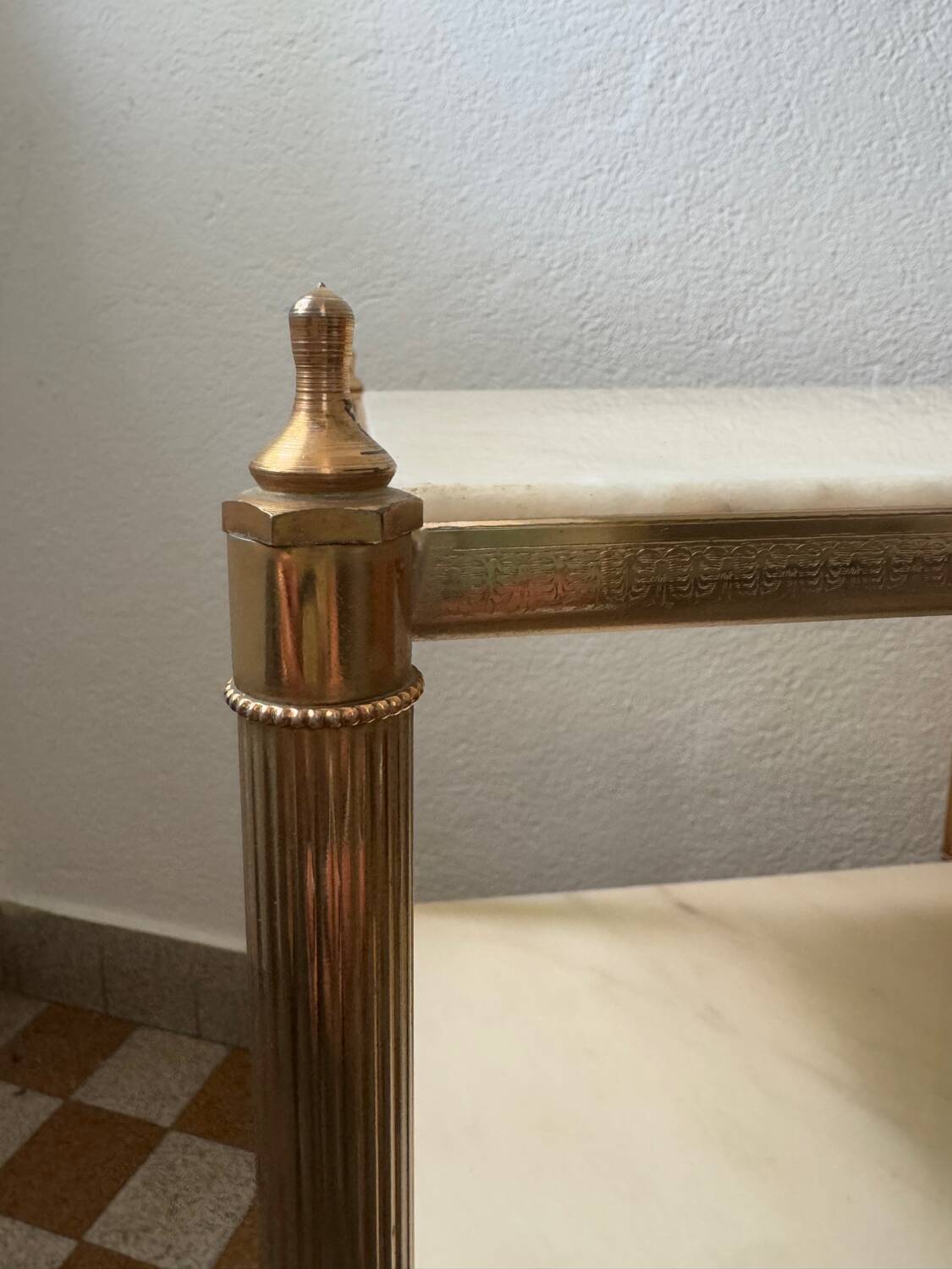 60s brass marble side table