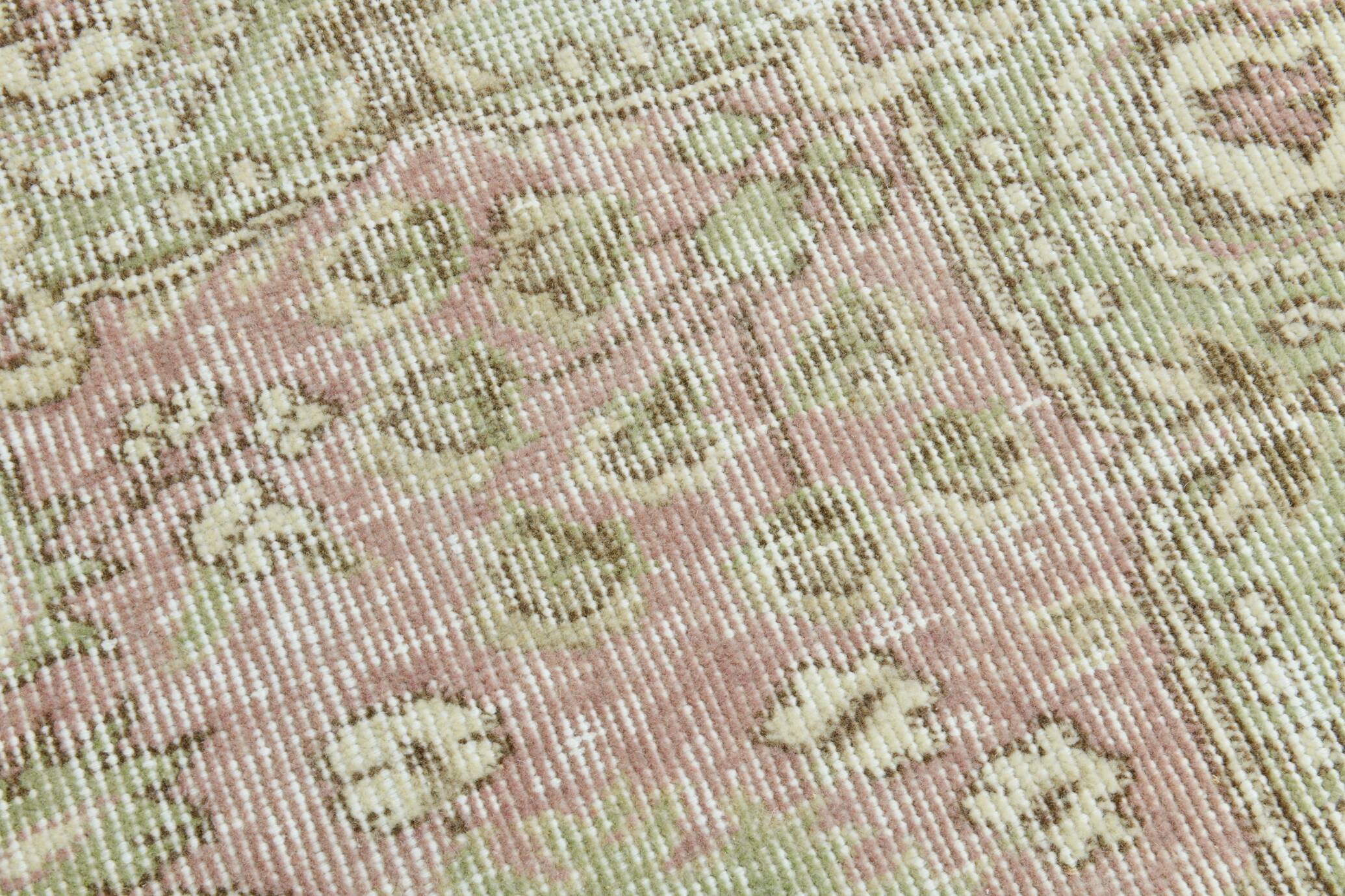 5x9 Light Red Green Vintage Area Rug, 160x274Cm SK 21509