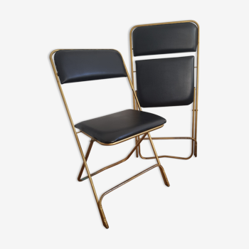 Set of 2 folding chairs in skai and metal