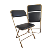 Set of 2 folding chairs in skai and metal