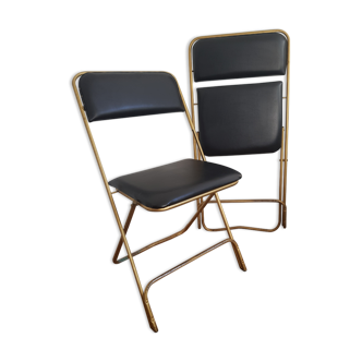 Set of 2 folding chairs in skai and metal