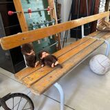 Old nursery school bench with backrest