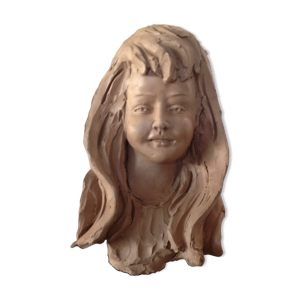 Buste fillette terre cuite Laura