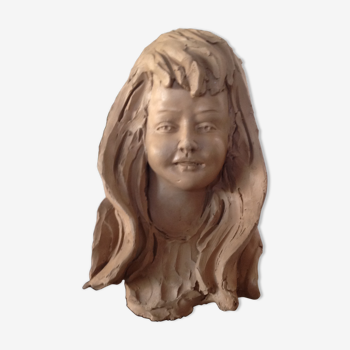 Terracotta girl bust Laura Paoletti