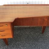 Peter Lovig Nielsen's Scandinavian teak boomerang desk from the 60s