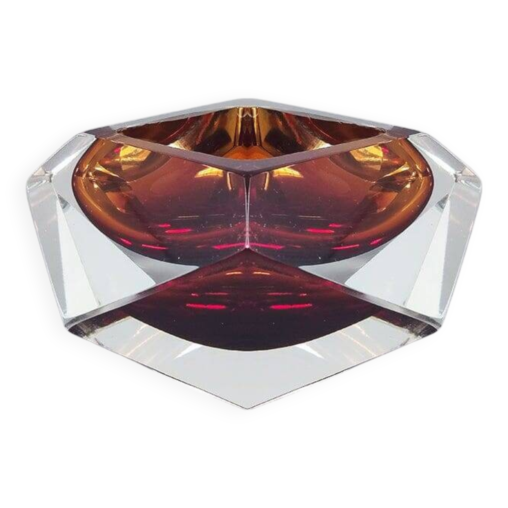 Cendrier ou attrape-tout marron des années 1960 par Flavio Poli pour Seguso