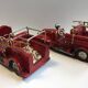 Collector toys duo of old miniature fire trucks 1930