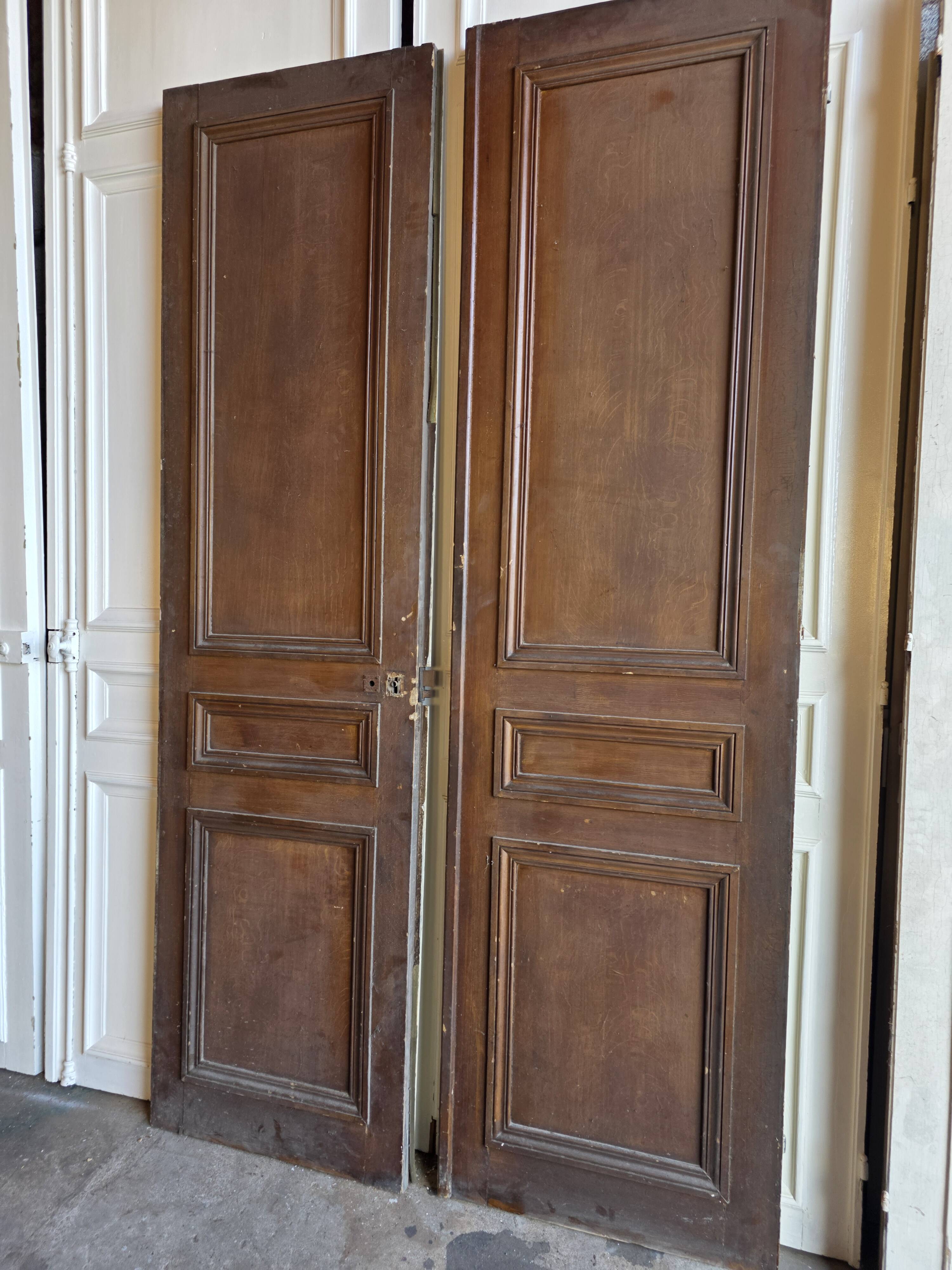 3 paires de portes de séparation du XIXème s.