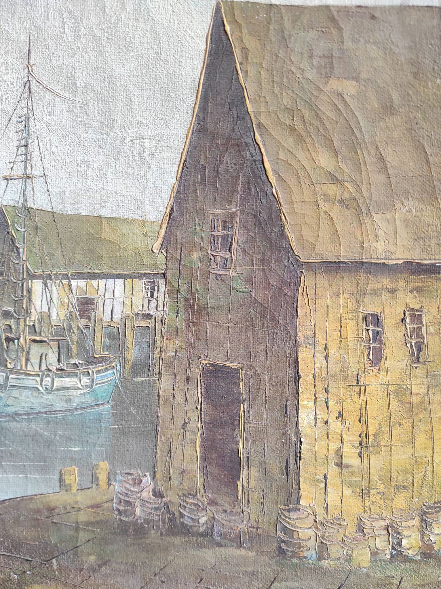 Vintage French oil painting on canvas, signed L. Salcido