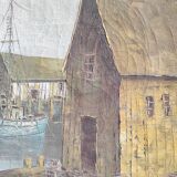 Vintage French oil painting on canvas, signed L. Salcido