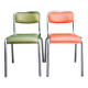 Chaises métal et simili cuir années 70