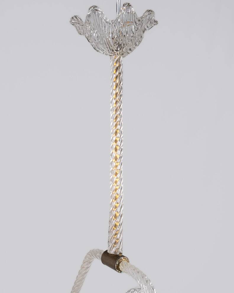 Murano glass chandelier by Barovier & Toso, Italy, 1940s