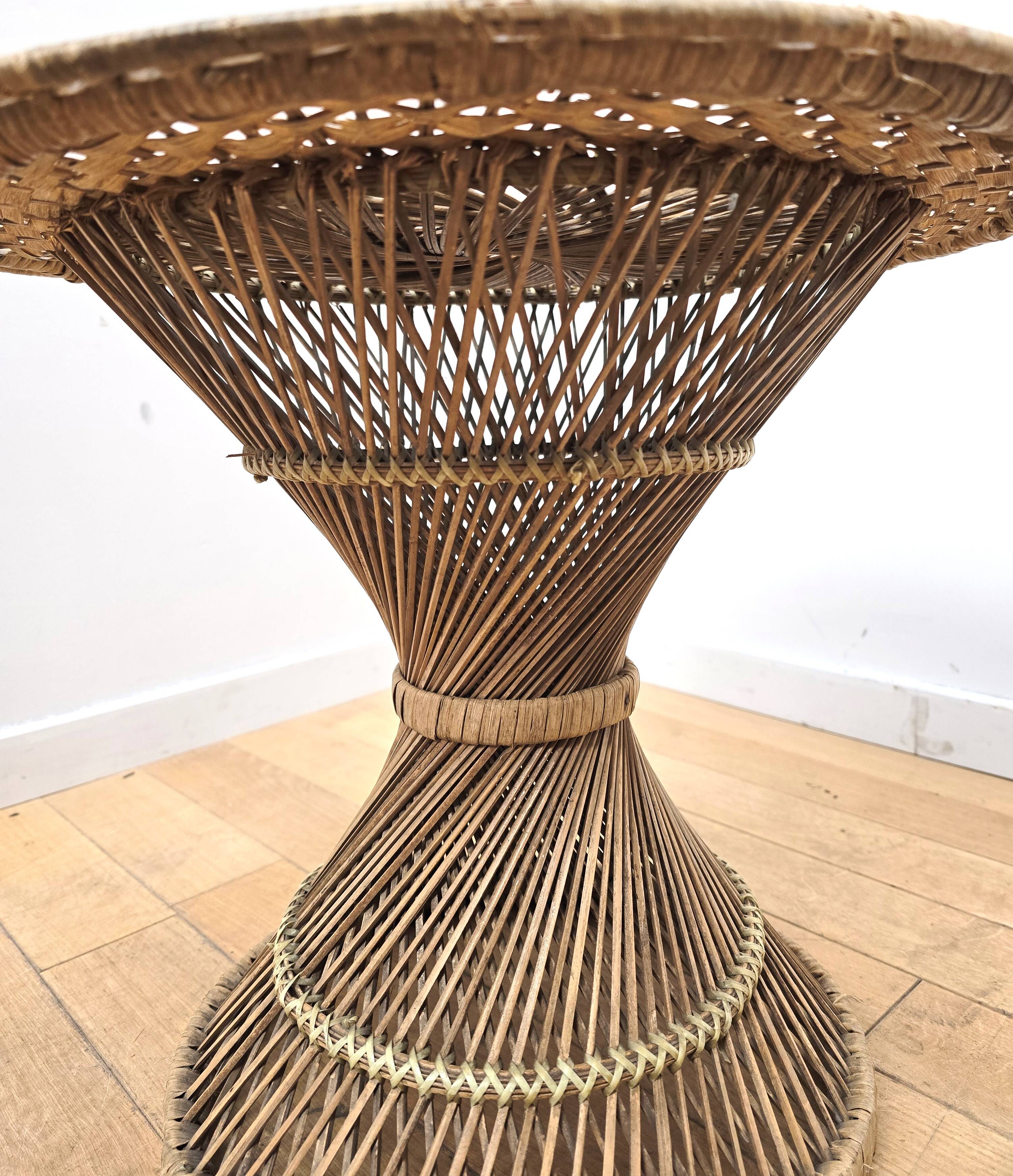 Wicker side table