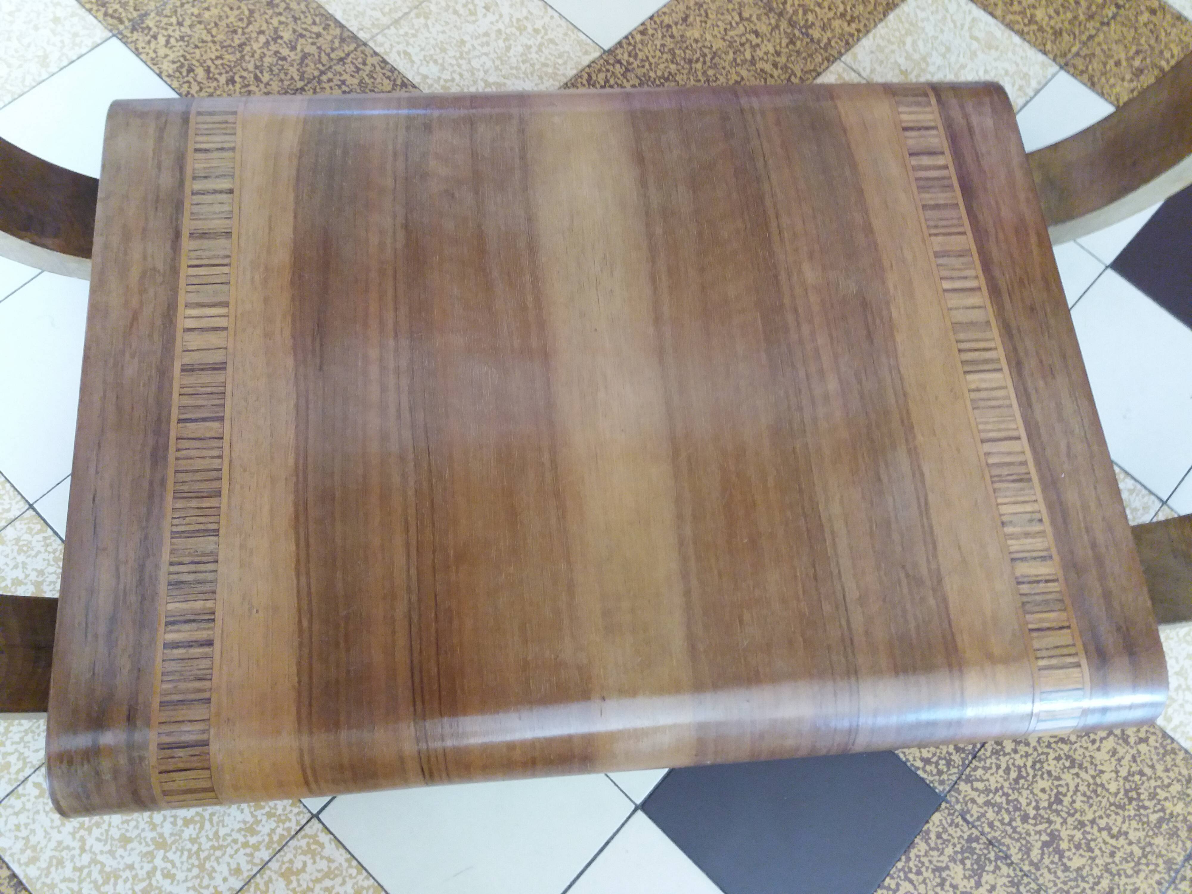 Art Deco curved wood console